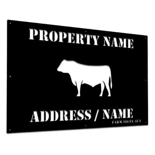 Metal farm entrance sign