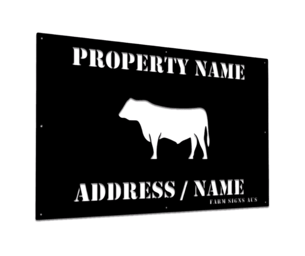 Metal farm entrance sign