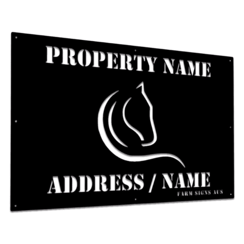 Metal property entrance sign