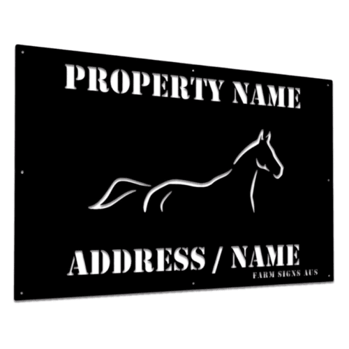 Metal horse property sign