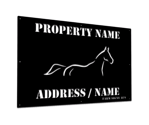 Metal horse property sign