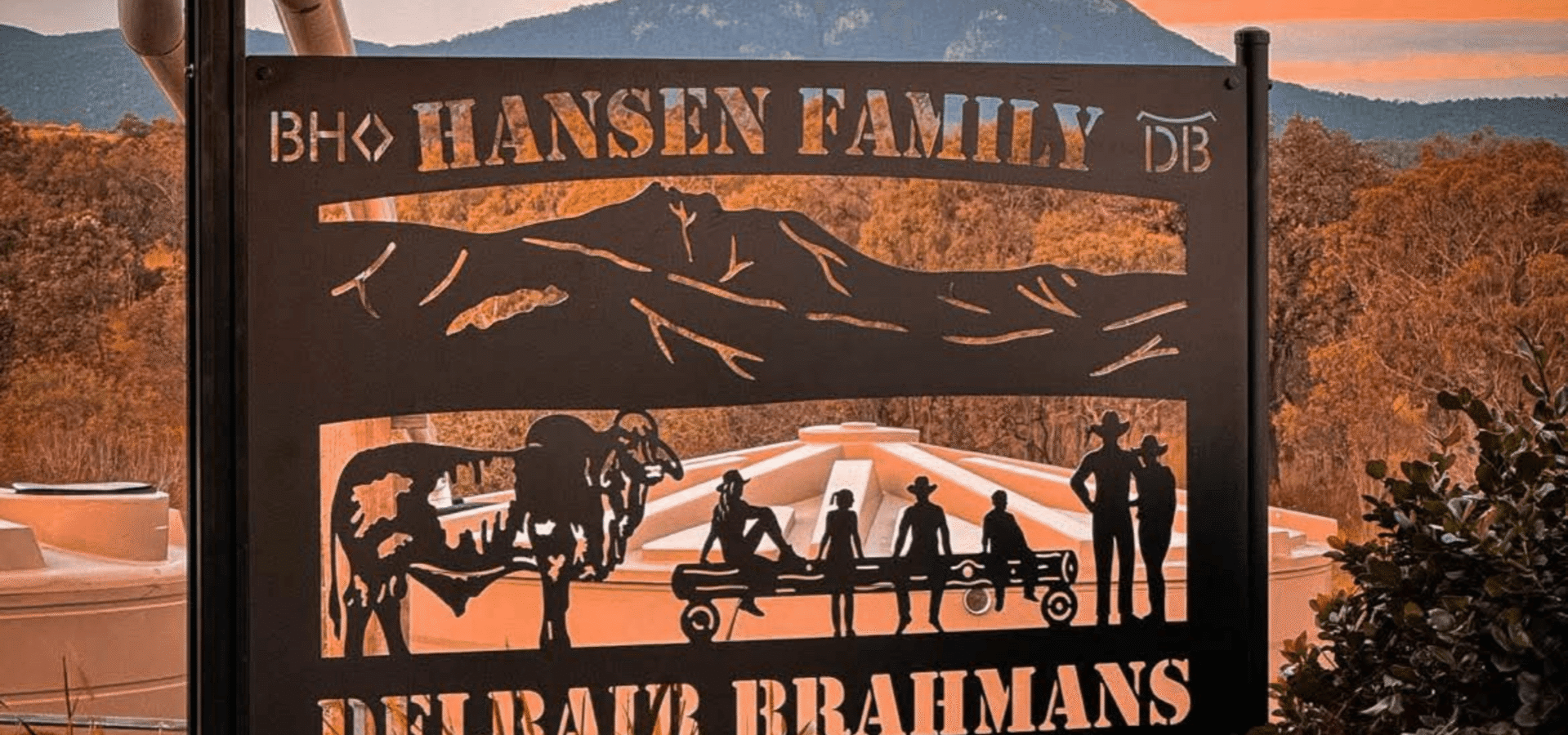 Cattle farm property entrance sign