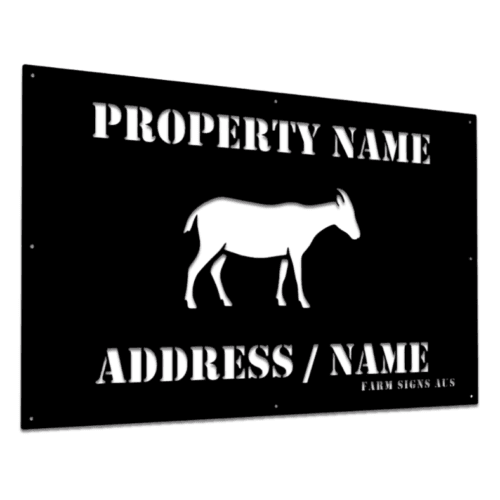 Goat farmer property entrance sign
