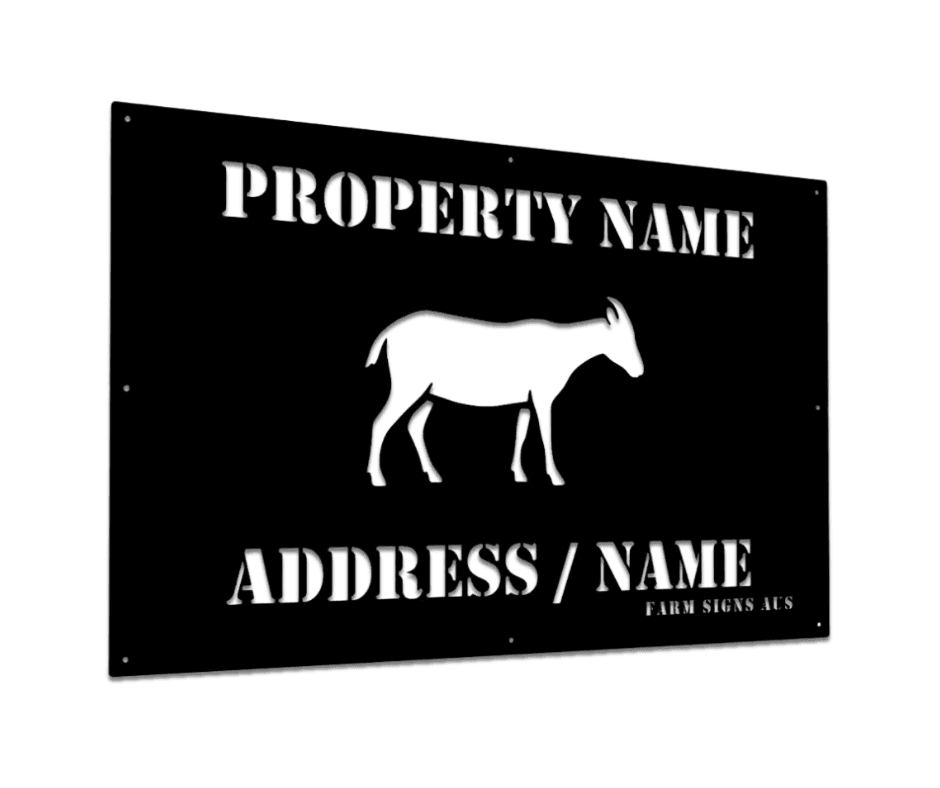 Goat farmer property entrance sign