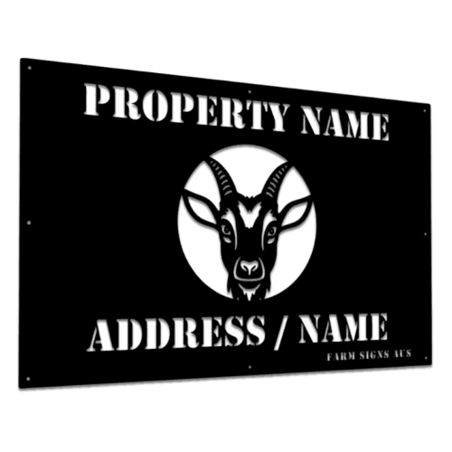 Goat farm property sign