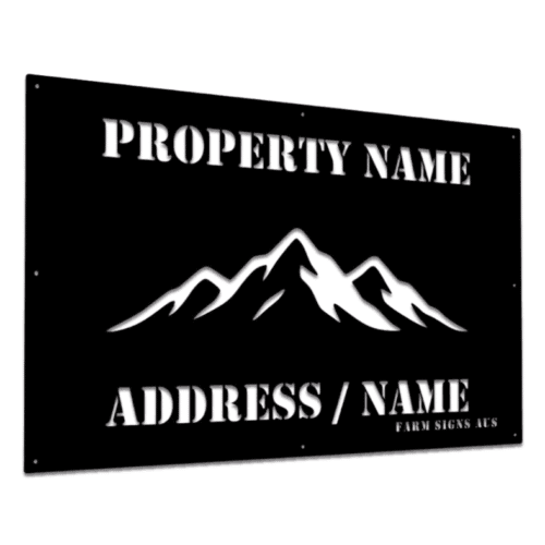 Steel gate farm sign