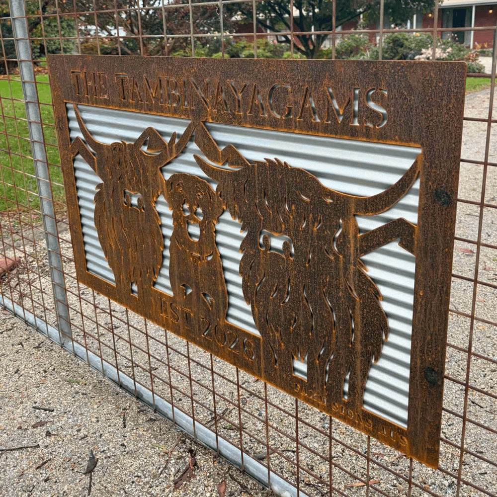 Corten Steel Sign Corten Steel Sign