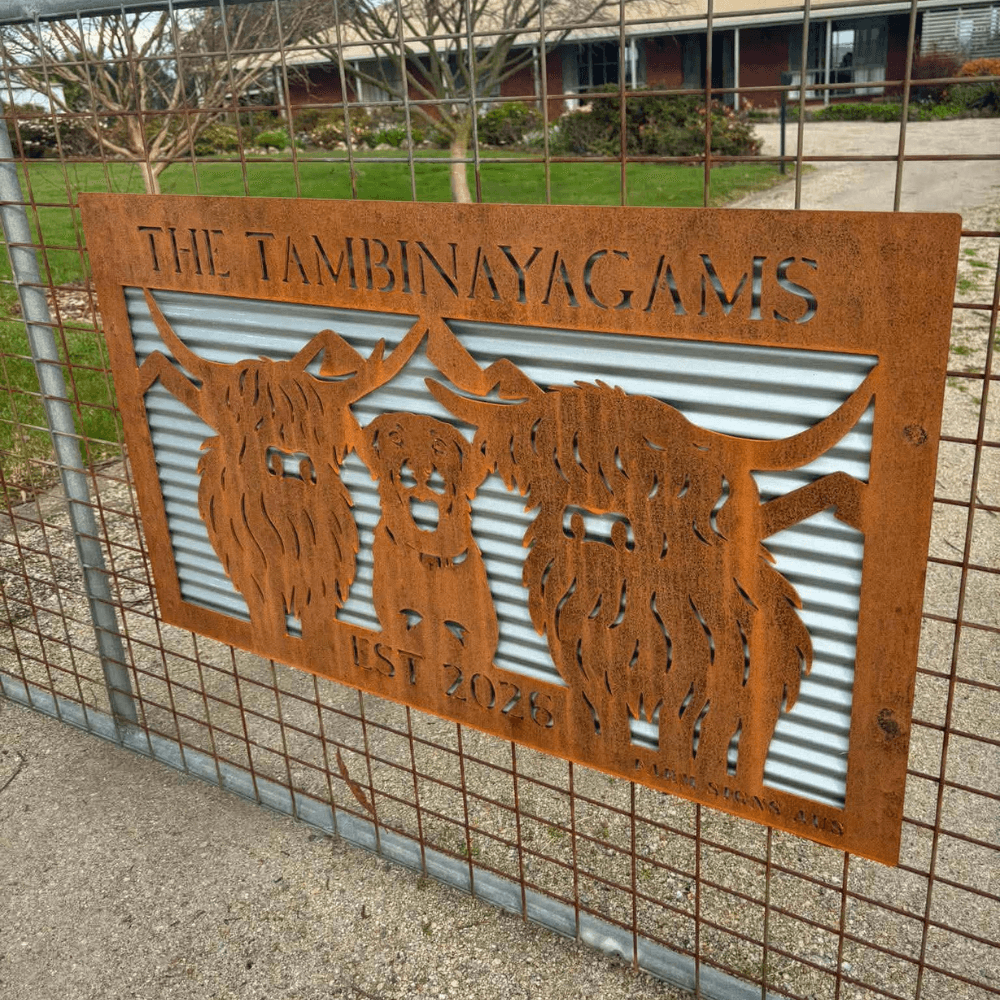 Corten Steel Sign Corten Steel Sign